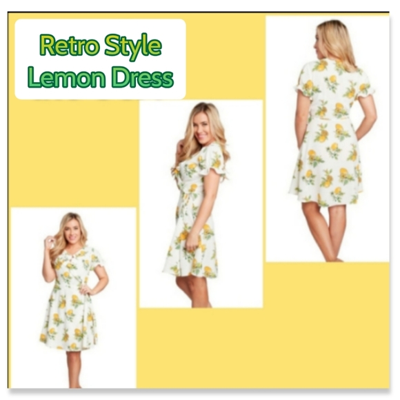 ALMOST SOLD OUT Retro Dress Lemon Dress GO TO NEW LISTING - Picture 2 of 7